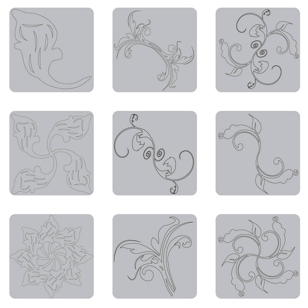 Conjunto de iconos monocromos con formas abstractas
  - Vector, imagen