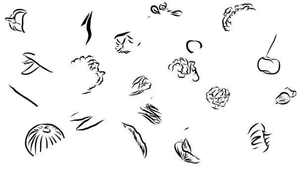Овощи Sketch Animated Lineart
 - Кадры, видео