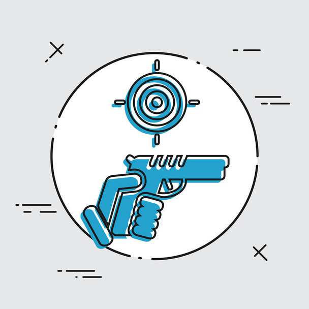 Gun flat icon  - Vector, Image