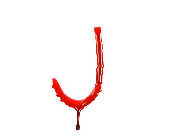 druipend bloed lettertypen de brief j - Foto, afbeelding