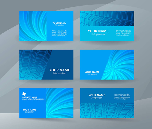 Business card background blue set of horizontal templates14 - Vetor, Imagem