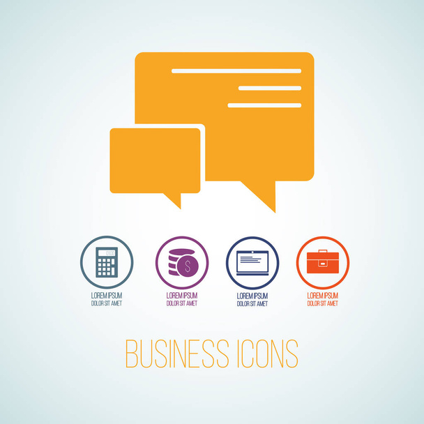Vector illustration of business icon in the form of message. Flat additional symbols for business and web graphics - Vector, Image