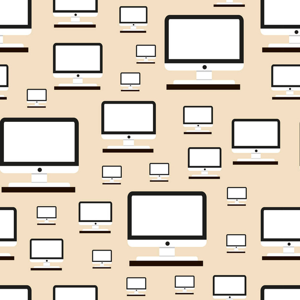 ウェブサイト、グリフィンおよび設計のための壁紙として明るい背景の白いコンピューター モニターのパターン - ベクター画像