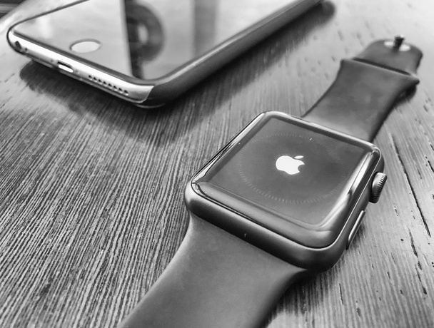 MASSA, ITALY - OCTOBER 19, 2016: Apple Watch on a table. It inco - Fotografie, Obrázek