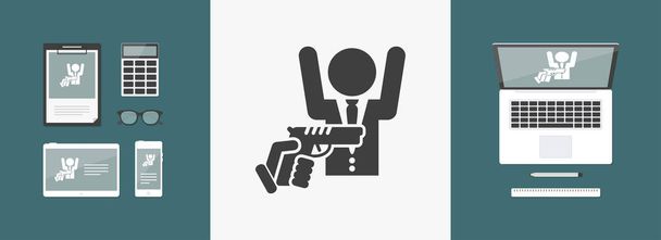Rozbój z ikoną pistoletu - Wektor, obraz