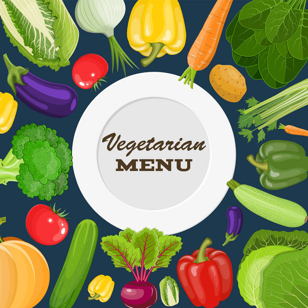 Вегетаріанське меню покриття
 - Вектор, зображення