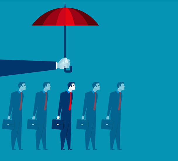 Ruční hospodářství deštník nad podnikatel - Vektor, obrázek