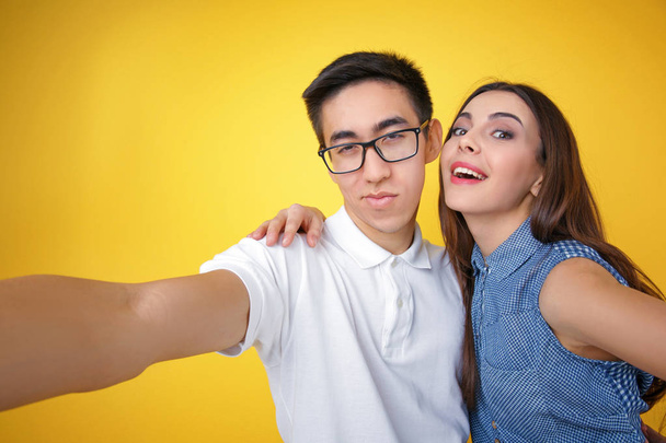 Happy young couple taking selfie  - Φωτογραφία, εικόνα
