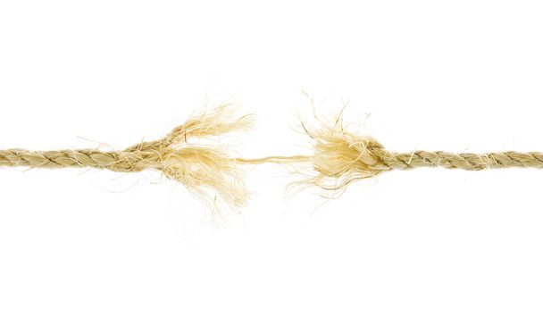 Frayed rope isolated over a white background - Foto, imagen