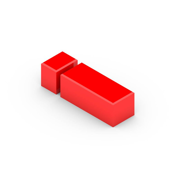 Isometric red letter i - Foto, afbeelding