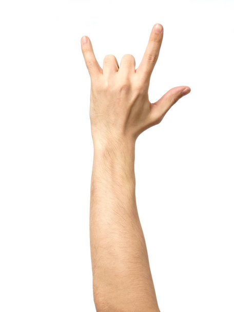 Hand giving the devil horns gesture - Фото, изображение
