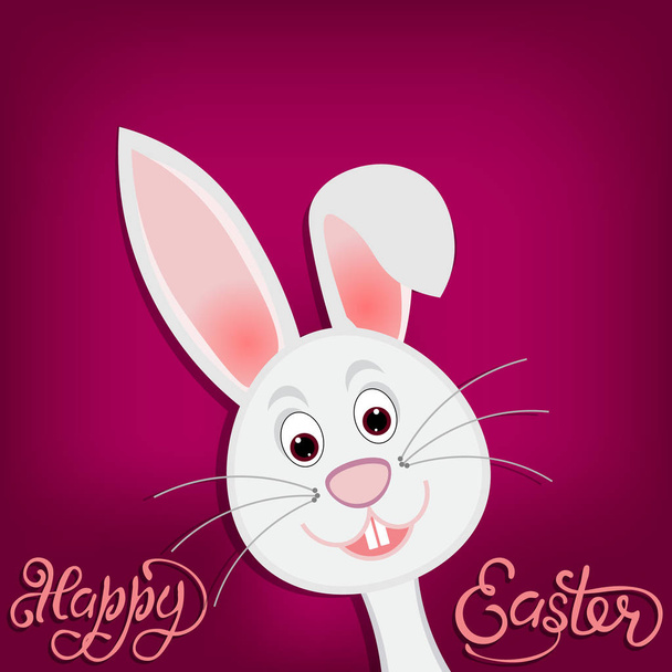 Happy easter. Easter bunny on purple background. illustration - Vector, afbeelding