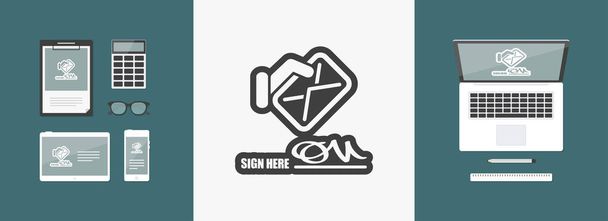Signing up for receipt mail - Vector, Image