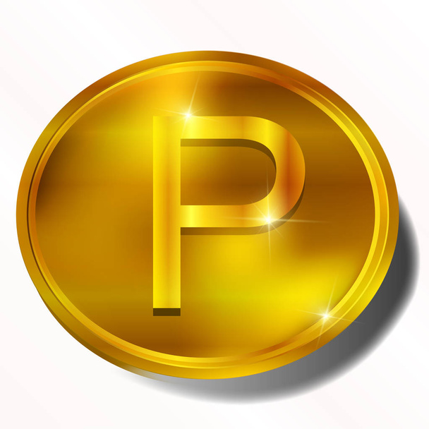 Point medal coin icon - Vector, afbeelding