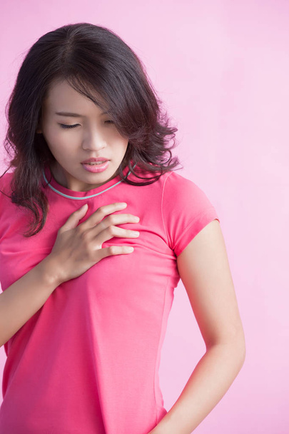 Woman with chest pain - Photo, Image