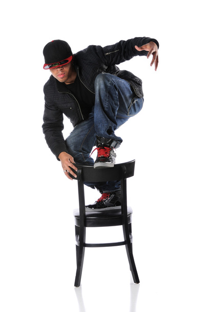 Hip Hop Dancer on Chair - Фото, изображение