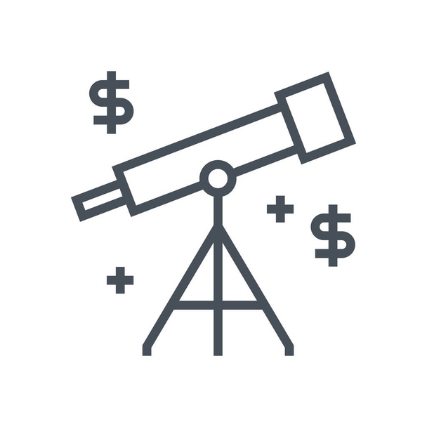 Ikone der Teleskopvorhersage - Vektor, Bild