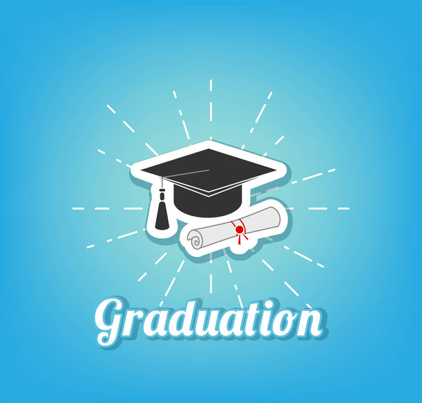 Graduate cap with Diploma - Wektor, obraz