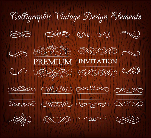 Calligraphic vintage design elements - Vector, Image