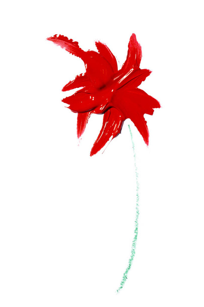 Fiore rosso dipinto con rossetto
. - Foto, immagini