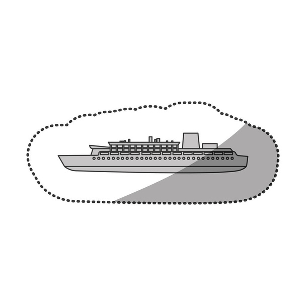 Contour schip maritieme transpotation - Vector, afbeelding