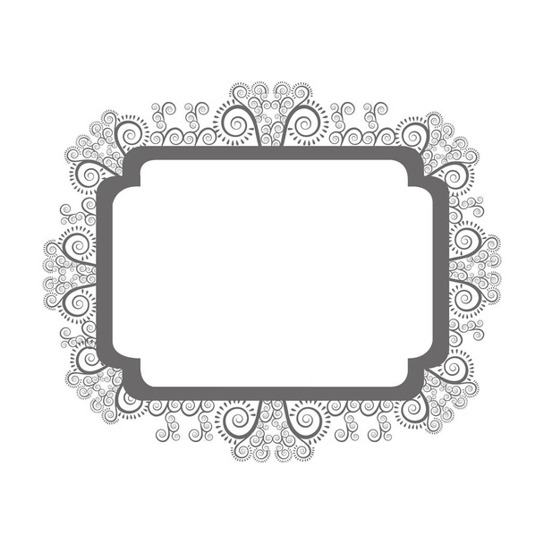 emblem with ornamental decoration design - Vektor, kép