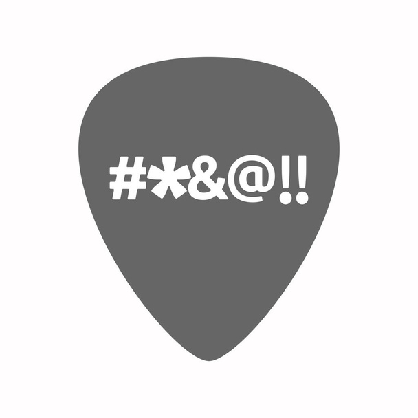 Isolated guitar plectrum with  a cursing tex - Vector, Image