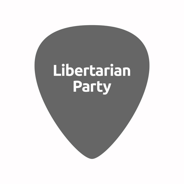 Isolated guitar plectrum with  the text Libertarian Party - Vector, Image