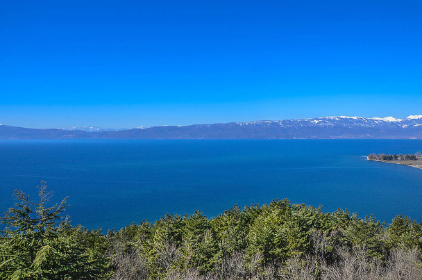 Ohrid-tó, Macedónia-panoráma - Fotó, kép