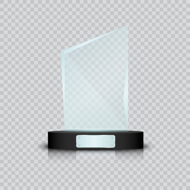 Set Of Glass Trophy Award. Vector illustration isolated on transparent background - Vecteur, image
