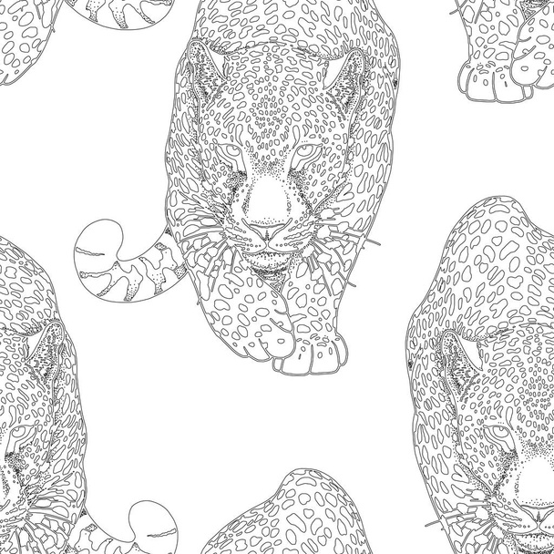 illustration of leopard, graphic vector animal - Vektör, Görsel