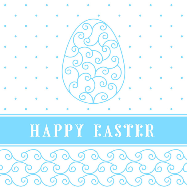 Happy Easter Eggs blue on a white - Vecteur, image