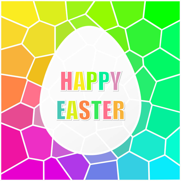 Happy Easter mosaic rainbow background - Vector, Imagen
