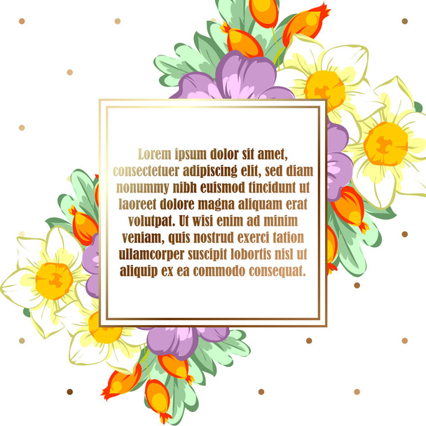 Floral background card - Vektor, kép