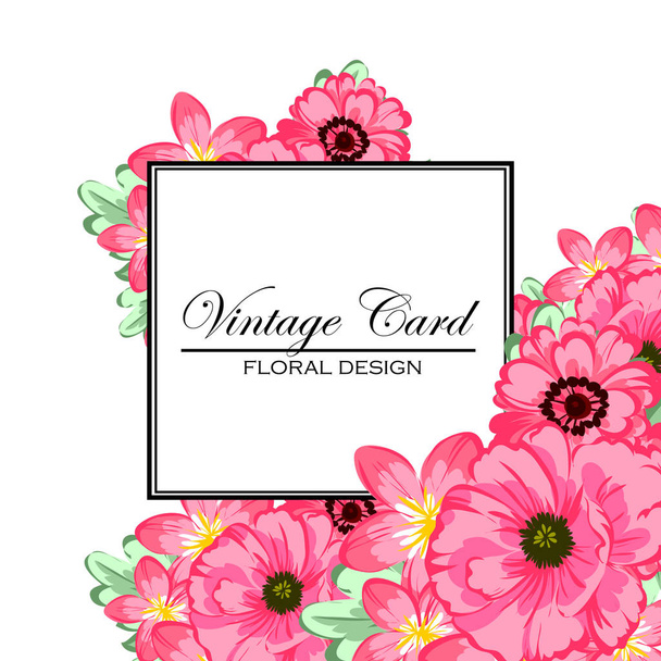 Vintage floral invitation card - Vektor, Bild