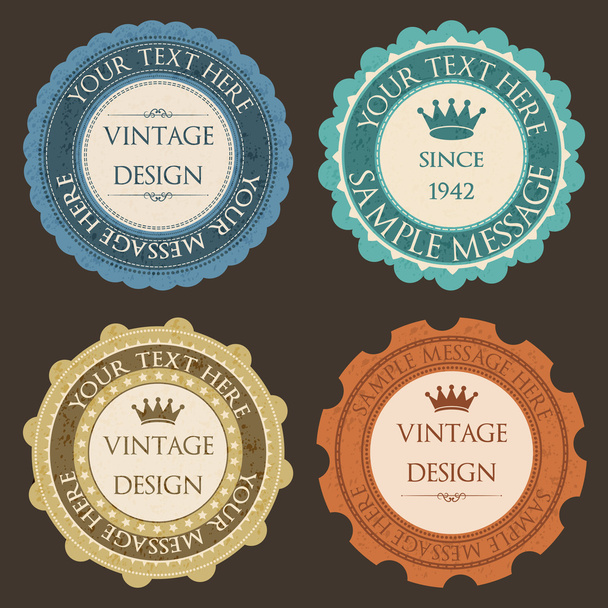Retro vintage badges - Vector, Imagen