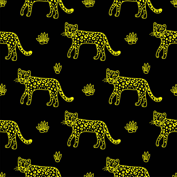 illustration of leopard, graphic vector animal - Vector, afbeelding