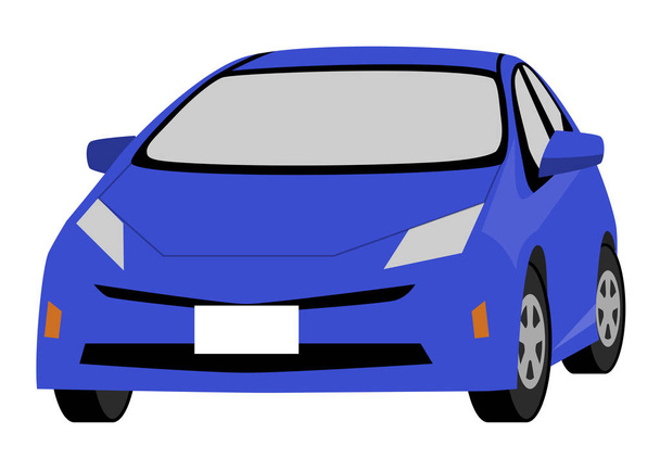 Hybridauto, blaues Auto - Vektor, Bild