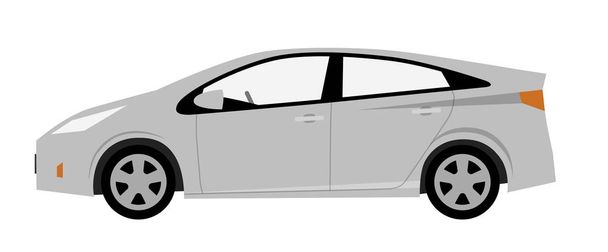 Hybridní auto, stříbrné auto - Vektor, obrázek