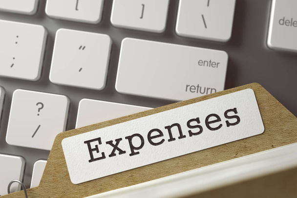 Card File - Expenses. 3d. - Foto, Bild