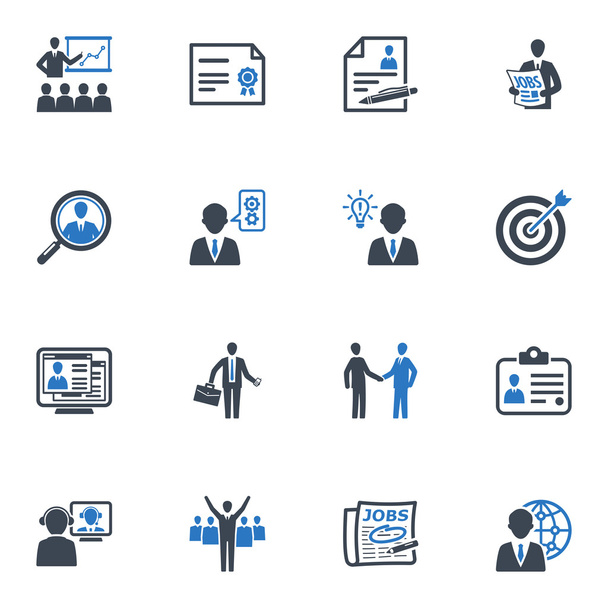Employment and Business Icons - Blue Series - Vector, Image