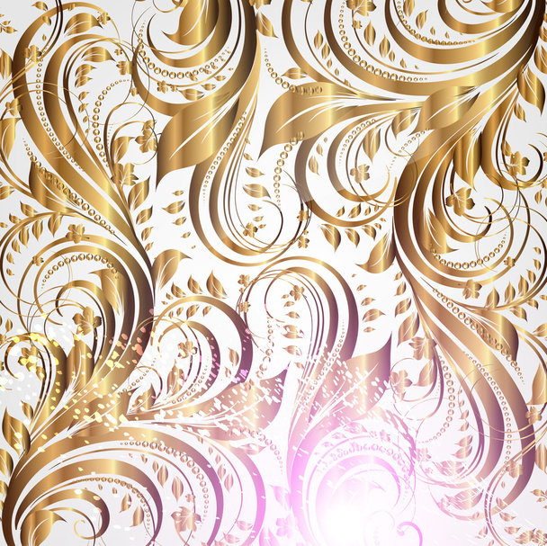 Seamless summer wallpaper pattern gold - Vector, Image