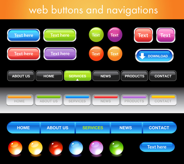 Web Buttons - Vector, afbeelding