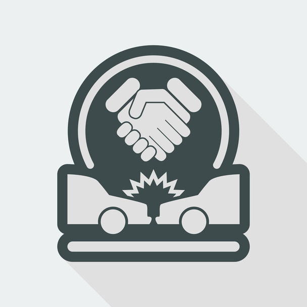 Agreement on road accident icon - Vector, Image