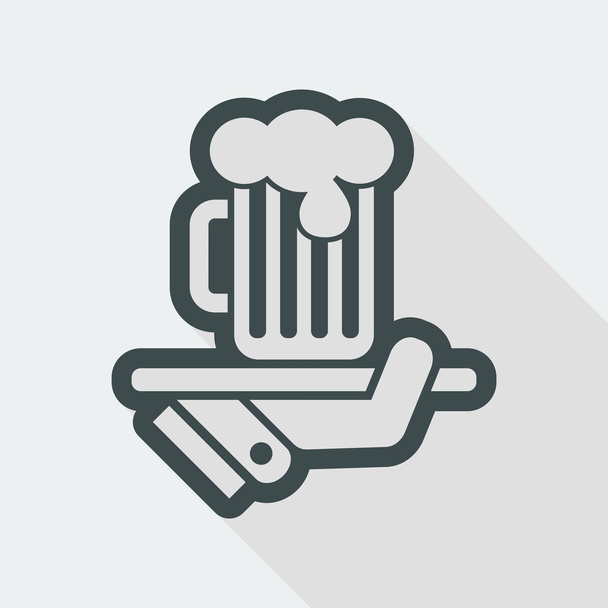 Garçom servindo ícone de cerveja
 - Vetor, Imagem