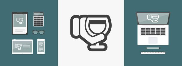 Iconos de copa de vino
 - Vector, imagen