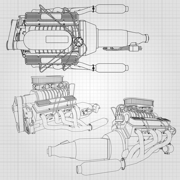 Desenho de motor de carro 213862 Vetor no Vecteezy