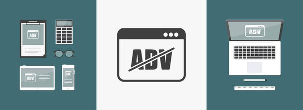 Block ADV icon - Vector, Image