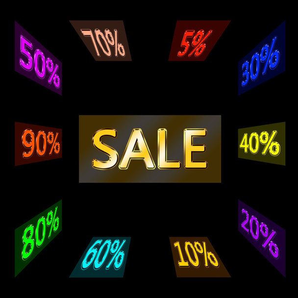 Word sale and reductions variety - Foto, imagen