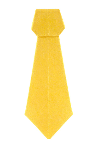 Żółty ascot (krawat) origami. - Zdjęcie, obraz